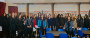 Students learning Latin and history at Fishbourne palace trip